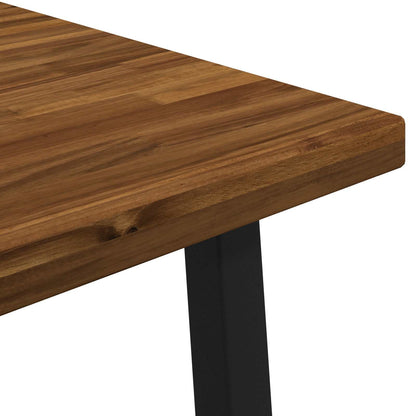 60 x 55 x 75 cm Massief Acaciahout Naturel en Zwart Rechthoekig