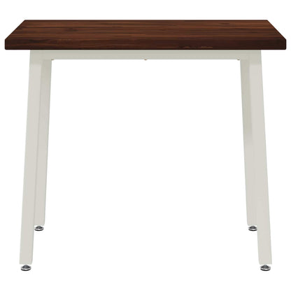 90 x 55 x 75 cm Massief Acaciahout Donkerbruin en Wit