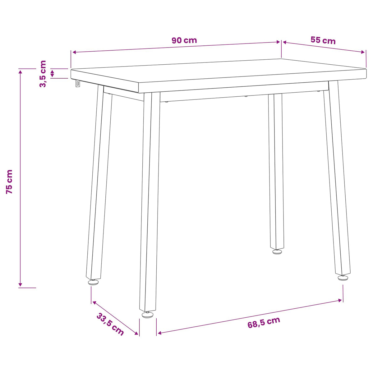 90 x 55 x 75 cm Massief Acaciahout Natuurlijk en Koffie