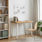 Eettafel 110x55x75 cm massief acaciahout staal wit