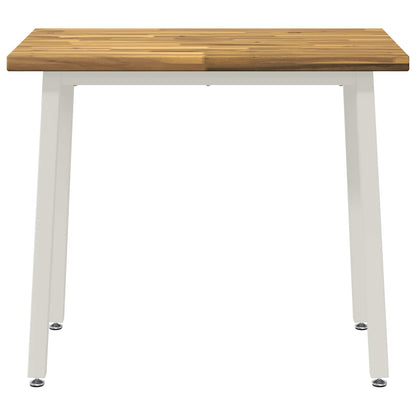 90 x 55 x 75 cm Massief Acaciahout Wit Rechthoekig