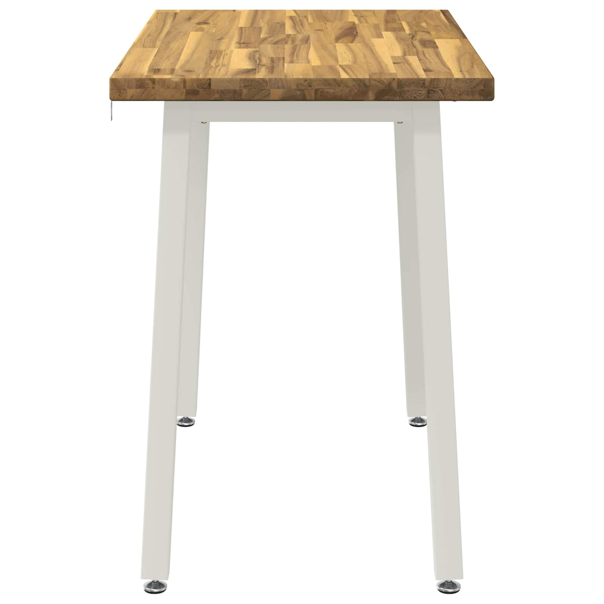 90 x 55 x 75 cm Massief Acaciahout Wit Rechthoekig