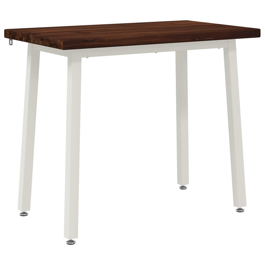 110 x 55 x 75 cm Massief Acaciahout Donkerbruin en Wit
