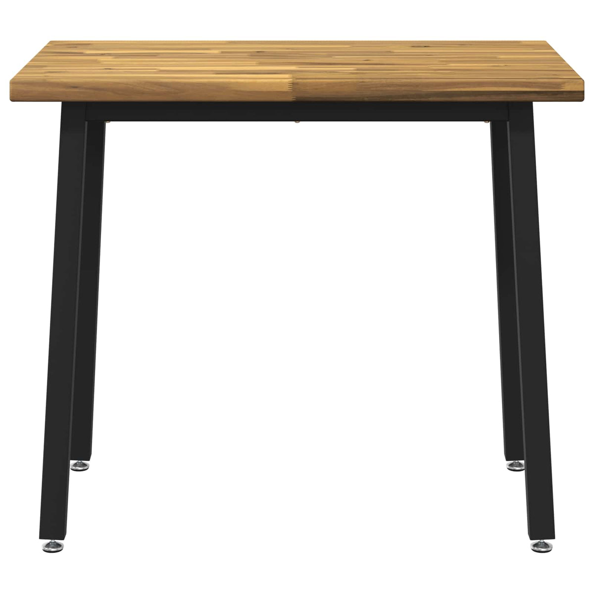 110 x 55 x 75 cm Massief Acaciahout Wit en zwart Rechthoekig