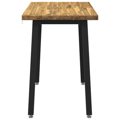 110 x 55 x 75 cm Massief Acaciahout Wit en zwart Rechthoekig