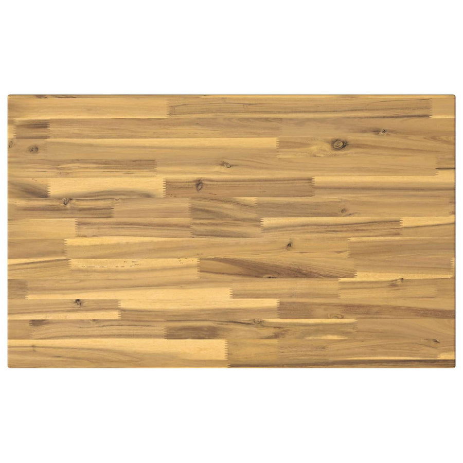 110 x 55 x 75 cm Massief Acaciahout Wit en zwart Rechthoekig