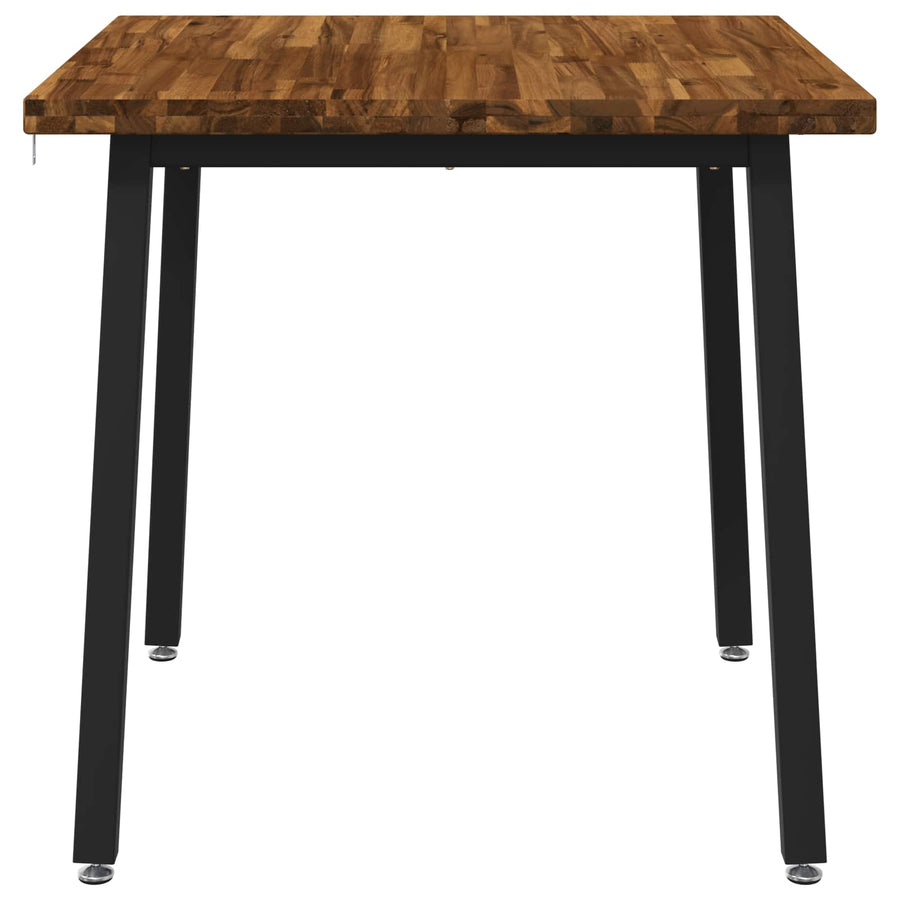 70 x 70 x 75 cm Massief Acaciahout Naturel en Zwart Vierkant