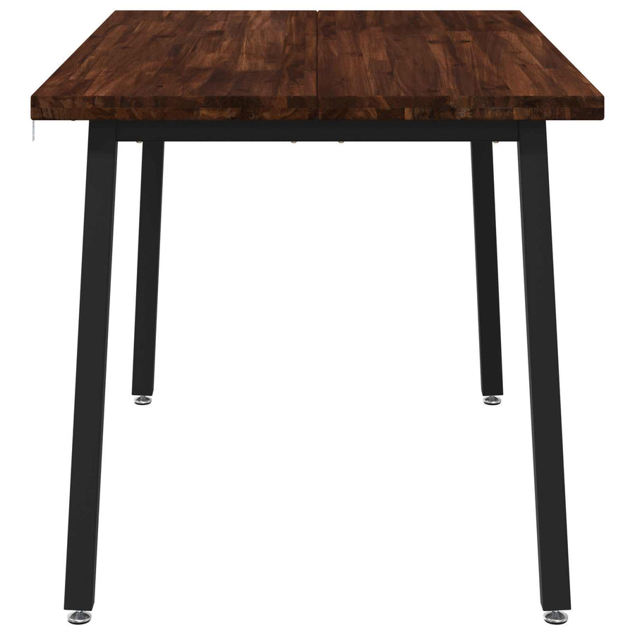 120 x 70 x 75 cm Massief Acaciahout Donkerbruin en Zwart