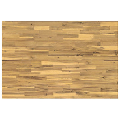 120 x 70 x 75 cm Massief Acaciahout Wit en zwart Rechthoekig