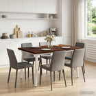 Eettafel 120x70x75 cm massief acaciahout donkerbruin wit