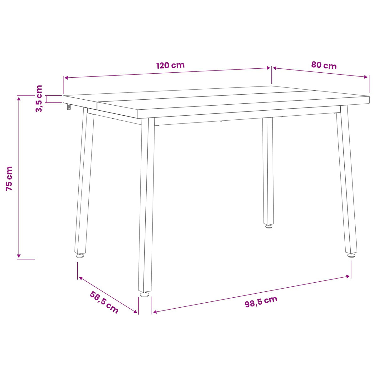 120 x 80 x 75 cm Massief Acaciahout Donkerbruin en Wit