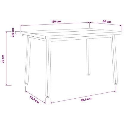 120 x 80 x 75 cm Massief Acaciahout Natuurlijk en Koffie