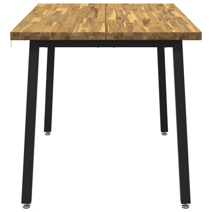120 x 80 x 75 cm Massief Acaciahout Wit en zwart Rechthoekig