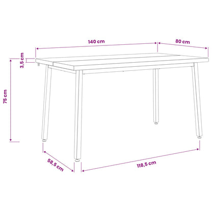 140 x 80 x 75 cm Massief Acaciahout Natuurlijk en Koffie