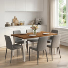 Eettafel 140x70x75 cm massief acaciahout wit frame