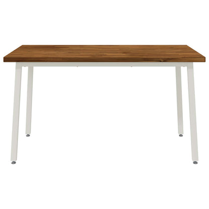 140 x 80 x 75 cm Massief Acaciahout Natuurlijk en Wit