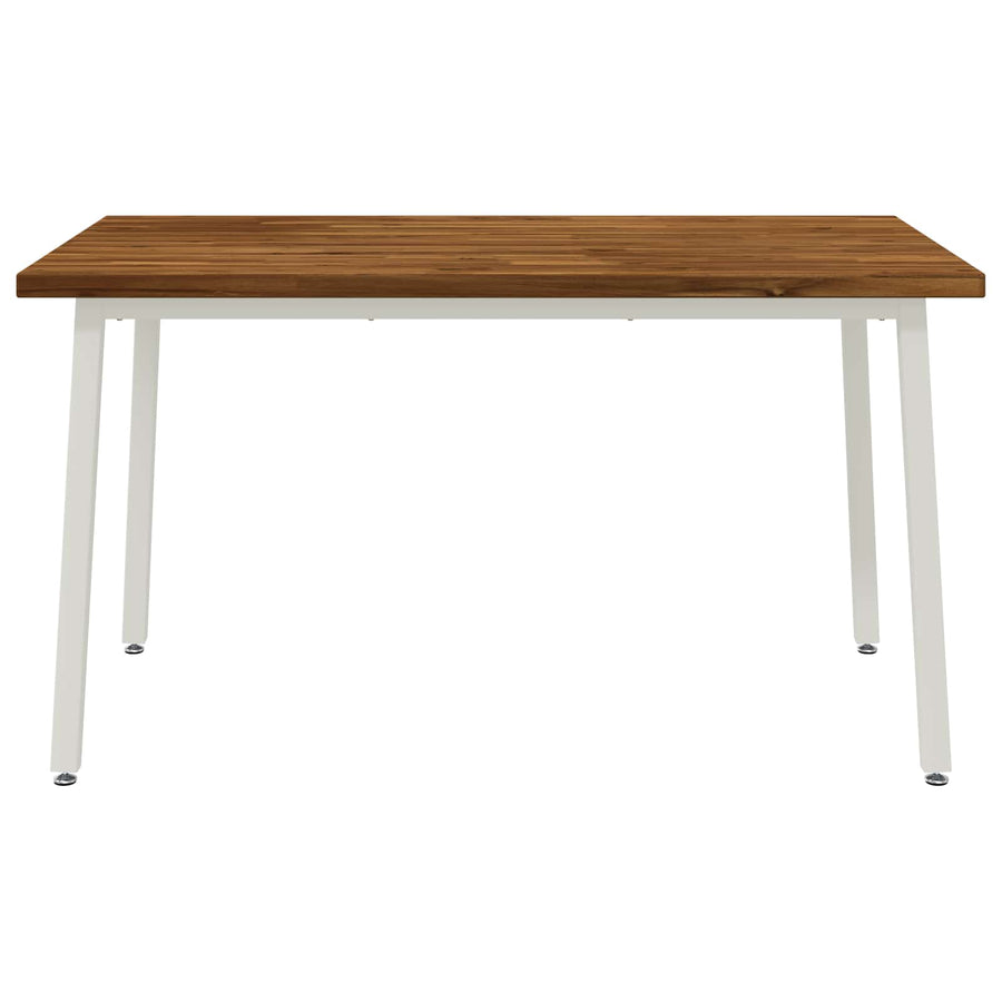 140 x 80 x 75 cm Massief Acaciahout Natuurlijk en Wit
