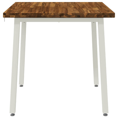 90 x 90 x 75 cm Massief Acaciahout Natuurlijk en Wit Vierkant
