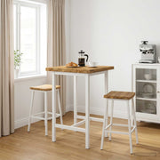 Tafelblad massief acaciahout 80x40x3,5 cm wit