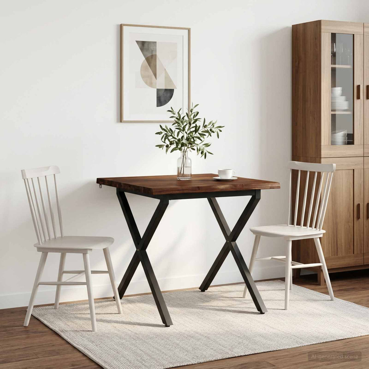 Live Edge Eettafel 70 x 70 x 75 cm Massief Acaciahout