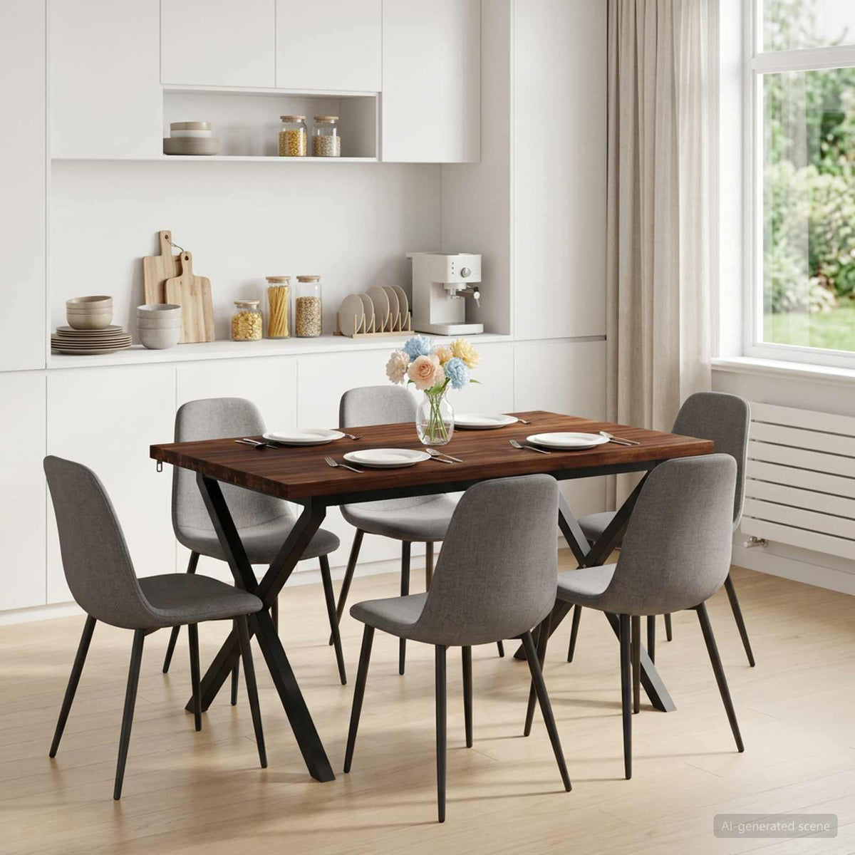 Vierkante Eettafel 120 x 70 x 75 cm Massief Acaciahout