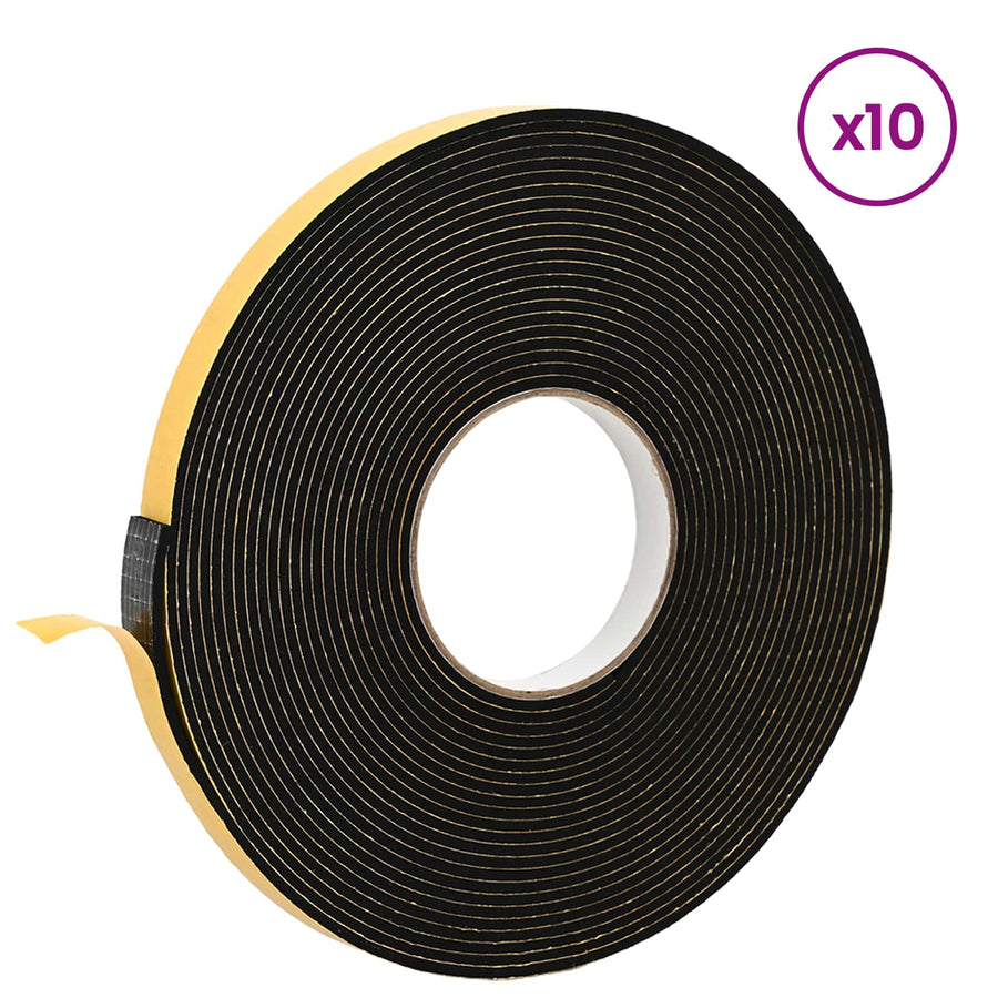 Zelfklevende schuimtape 10 pcs Zwart 15mm x 10m CR Schuim