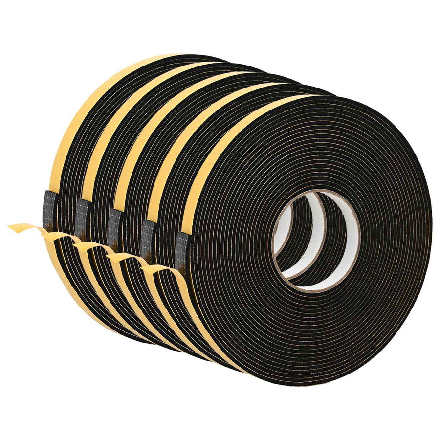 Zelfklevende schuimtape 5 pcs Zwart 15mm x 10m CR Schuim