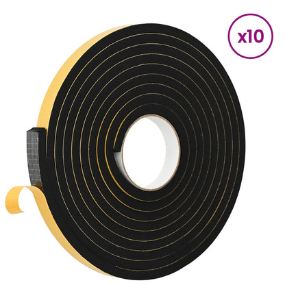 Zelfklevende schuimtape 10 pcs Zwart 15mm x 5m CR Schuim