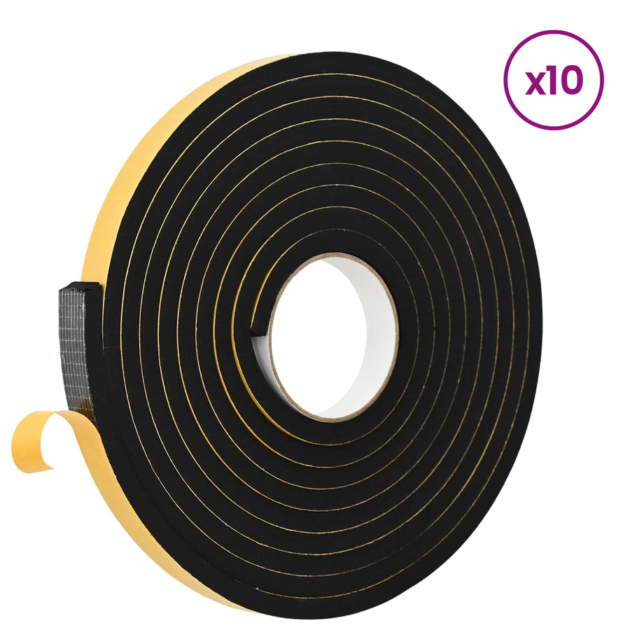 Zelfklevende schuimtape 10 pcs Zwart 15mm x 5m CR Schuim