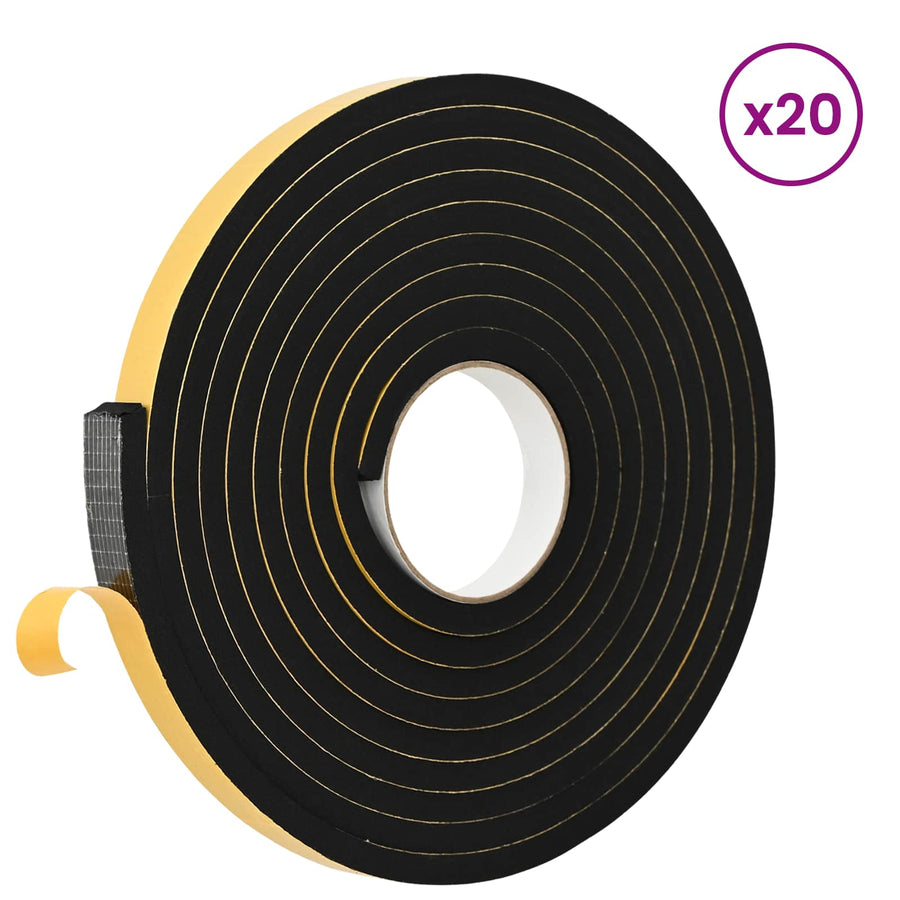 Zelfklevende schuimtape 20 pcs Zwart 15mm x 5m CR Schuim