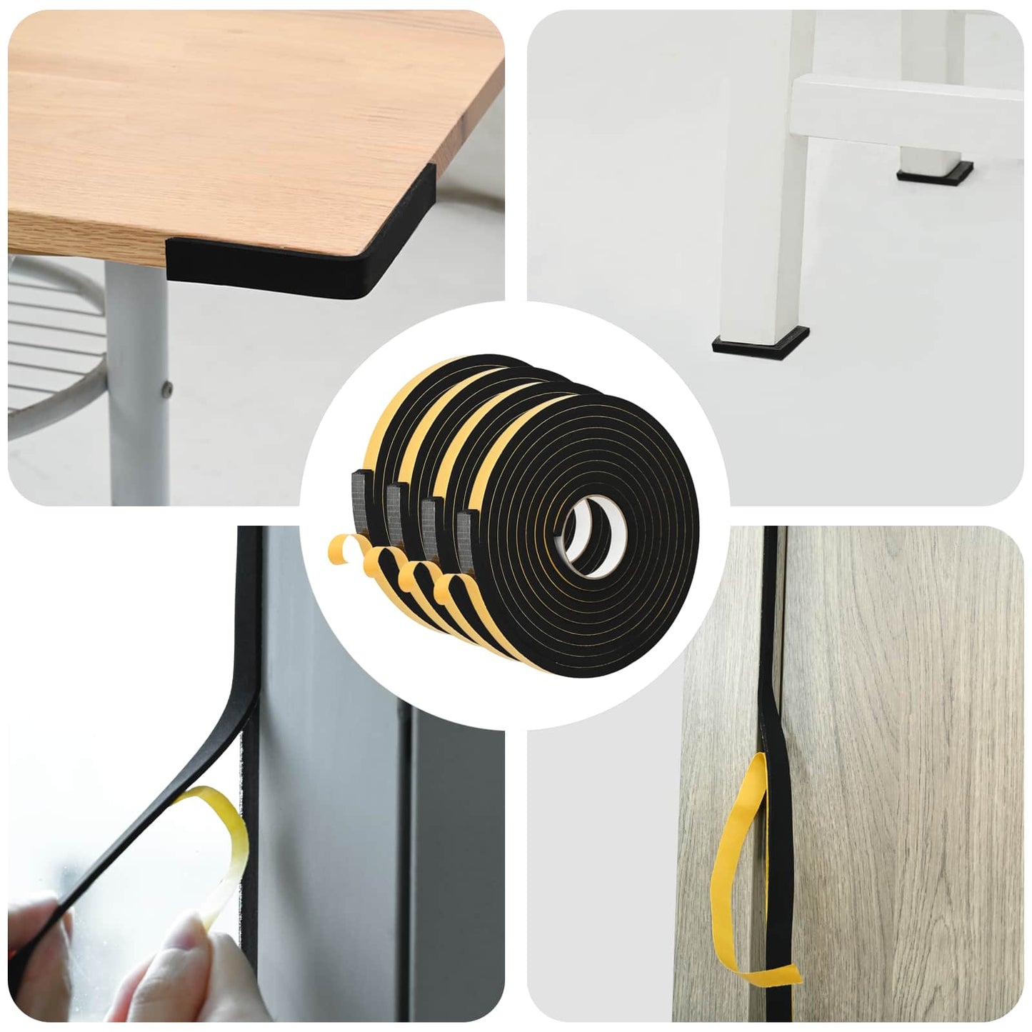 Zelfklevende schuimtape 4 pcs Zwart 20mm x 5m CR Schuim