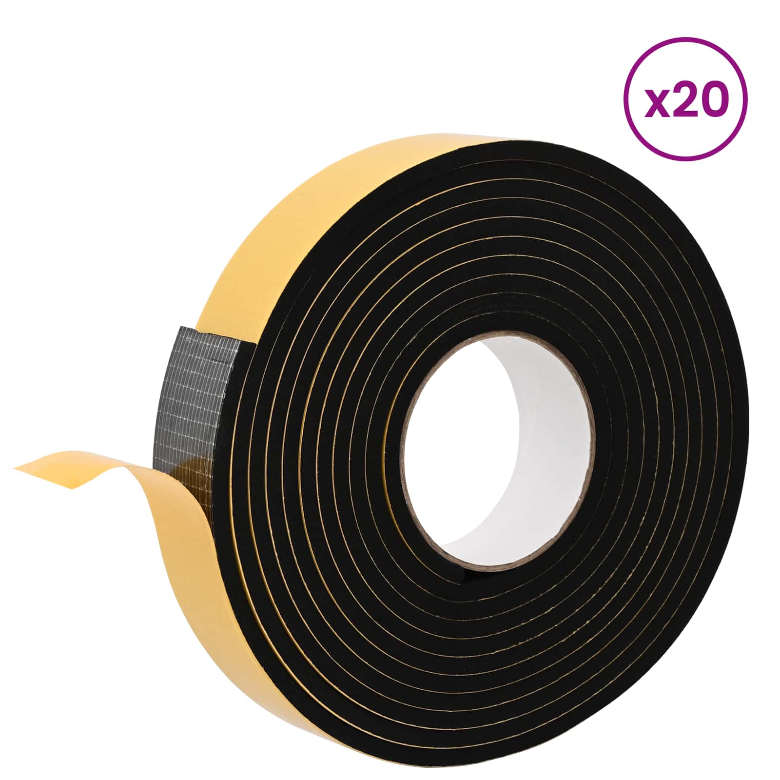 Zelfklevende schuimtape 20 pcs Zwart 30mm x 5m CR Schuim