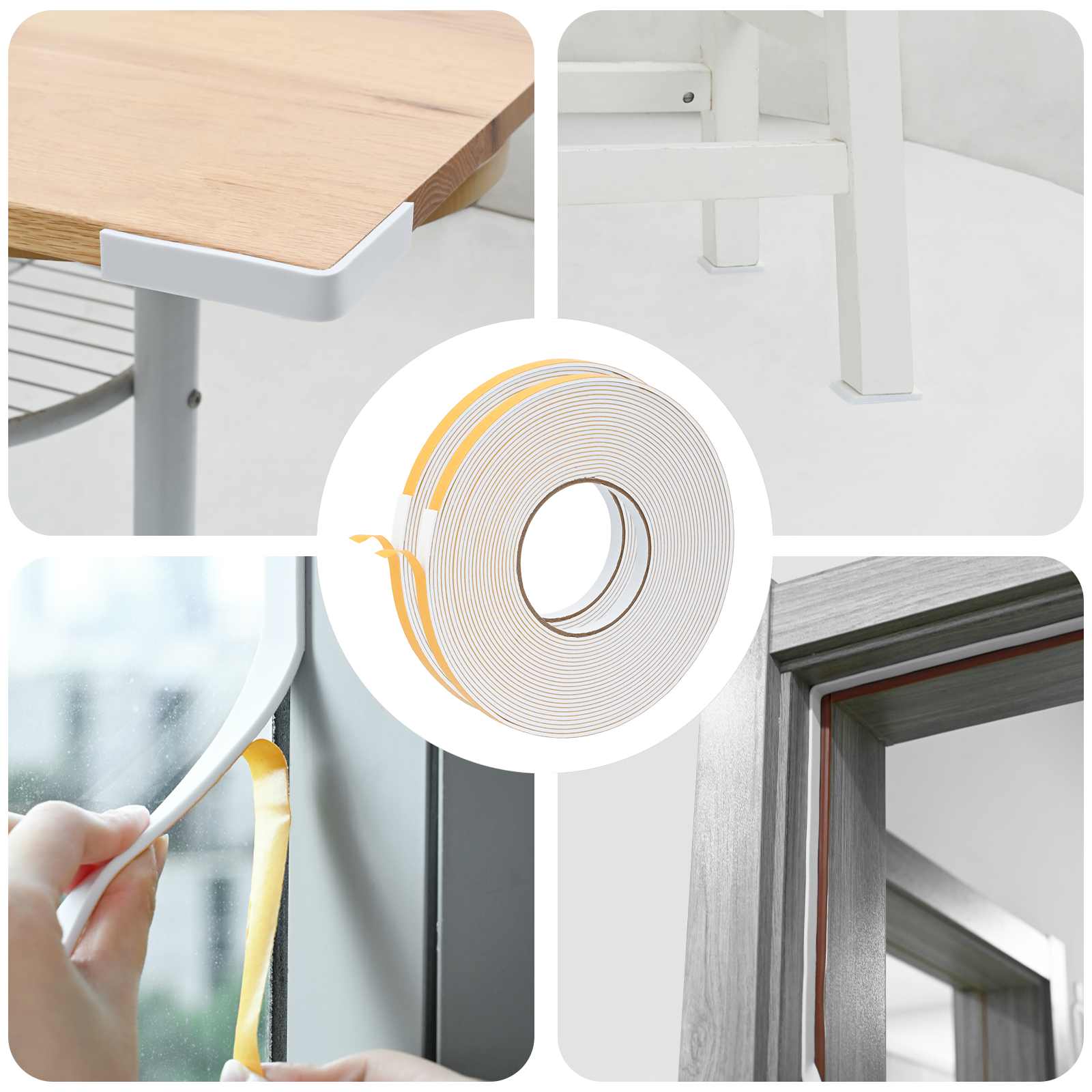 Zelfklevende schuimtape 2 pcs Wit 10mm x 10m CR Schuim