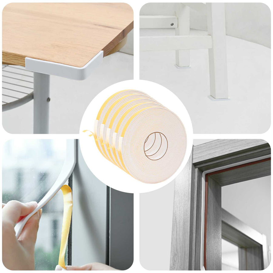 Zelfklevende schuimtape 5 pcs Wit 10mm x 10m CR Schuim