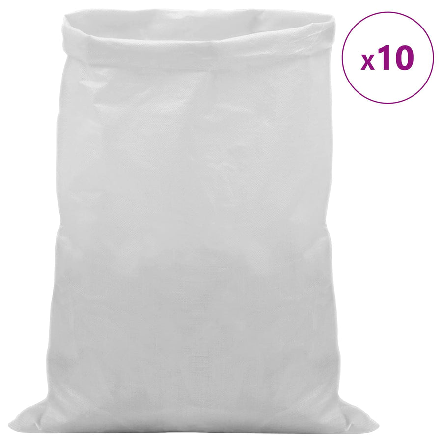 Geweven zakken 10 pcs Wit 50 x 80 cm PP