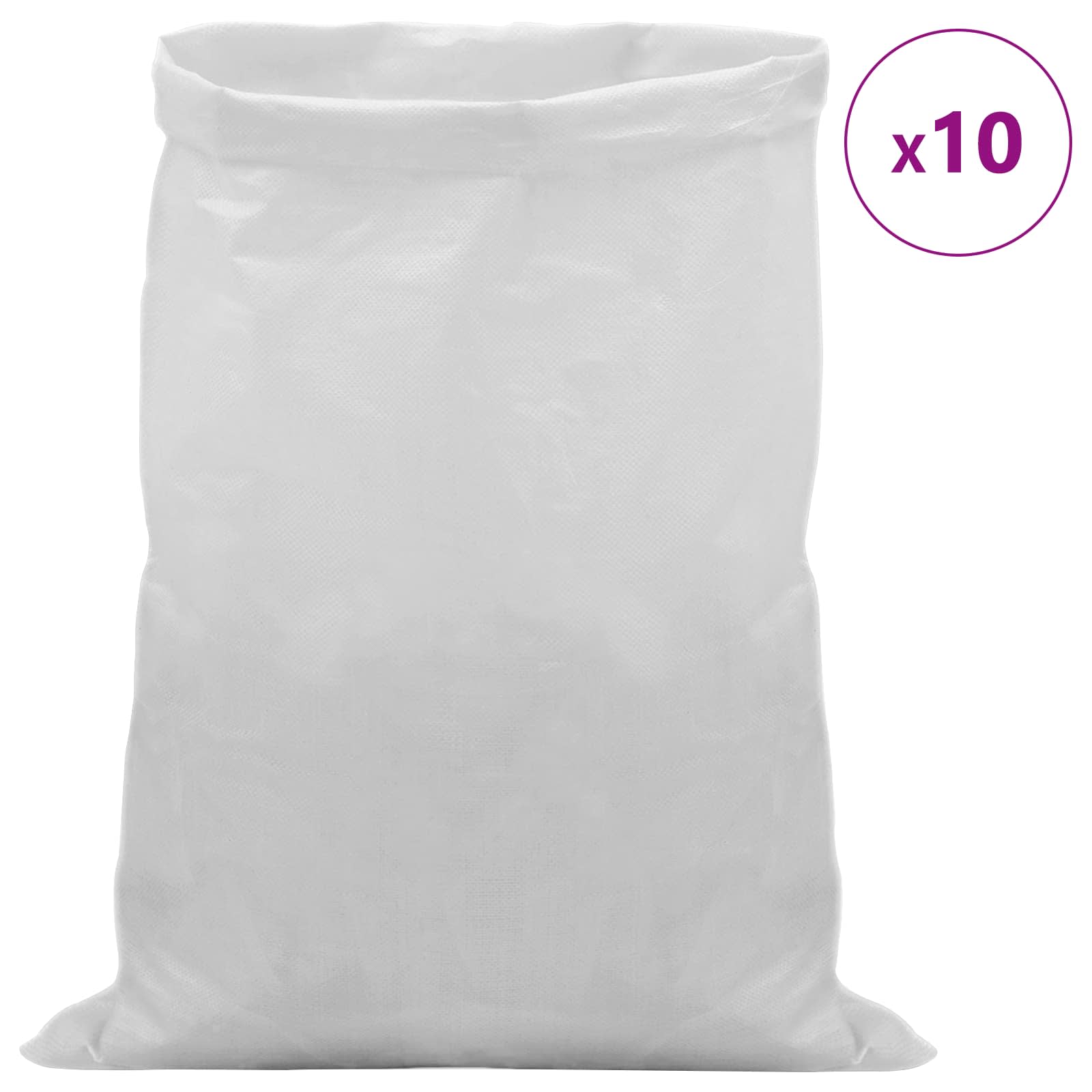Geweven zakken 10 pcs Wit 60 x 100 cm PP