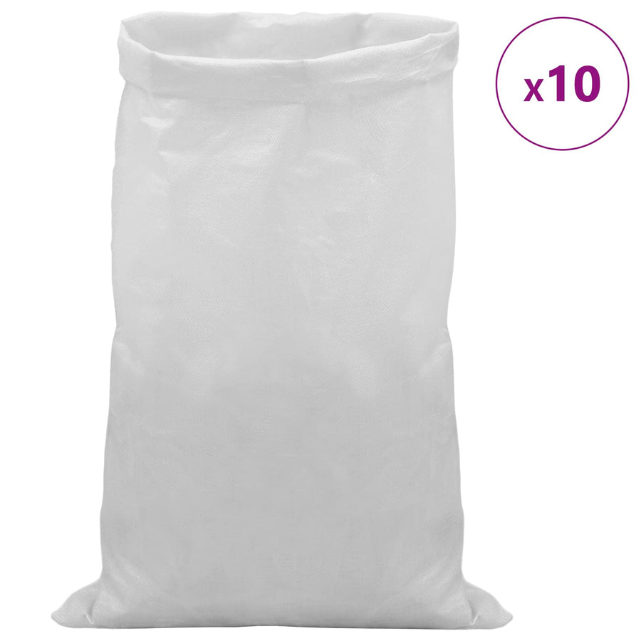 Geweven zakken 10 pcs Wit 70 x 110 cm PP