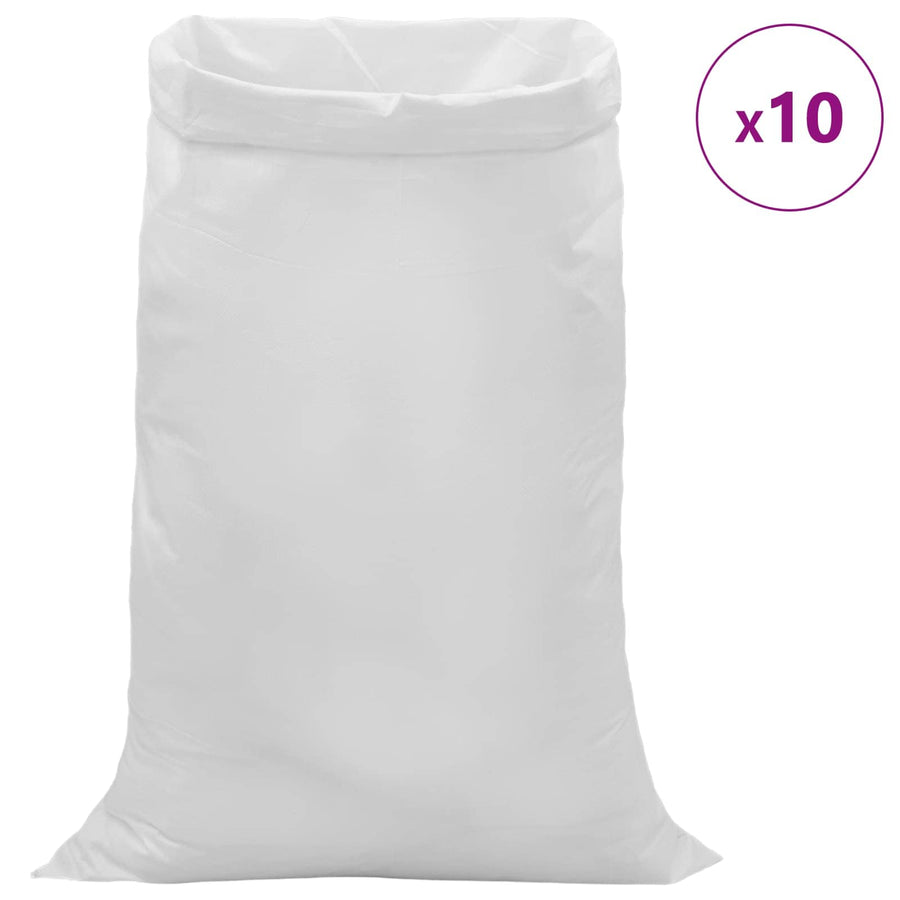 Geweven zakken 10 pcs Wit 80 x 125 cm PP