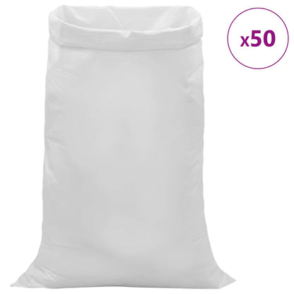 Geweven zakken 50 pcs Wit 80 x 125 cm PP