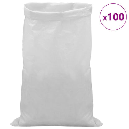 Geweven zakken 100 pcs Wit 65 x 105 cm PP