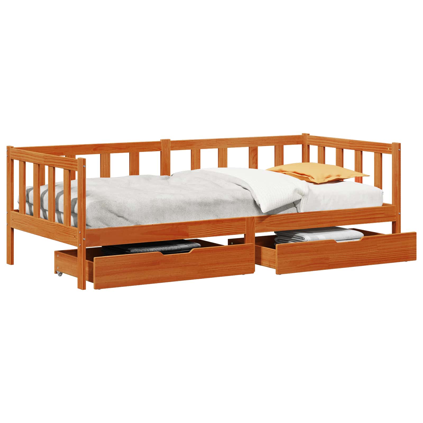 Slaapbank met hoofdeinde 3 pcs Wasbruin Massief Vurenhout