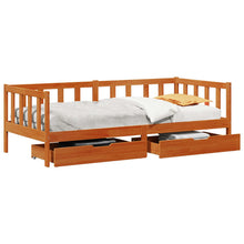Slaapbank met hoofdeinde 3 pcs Wasbruin Massief Vurenhout
