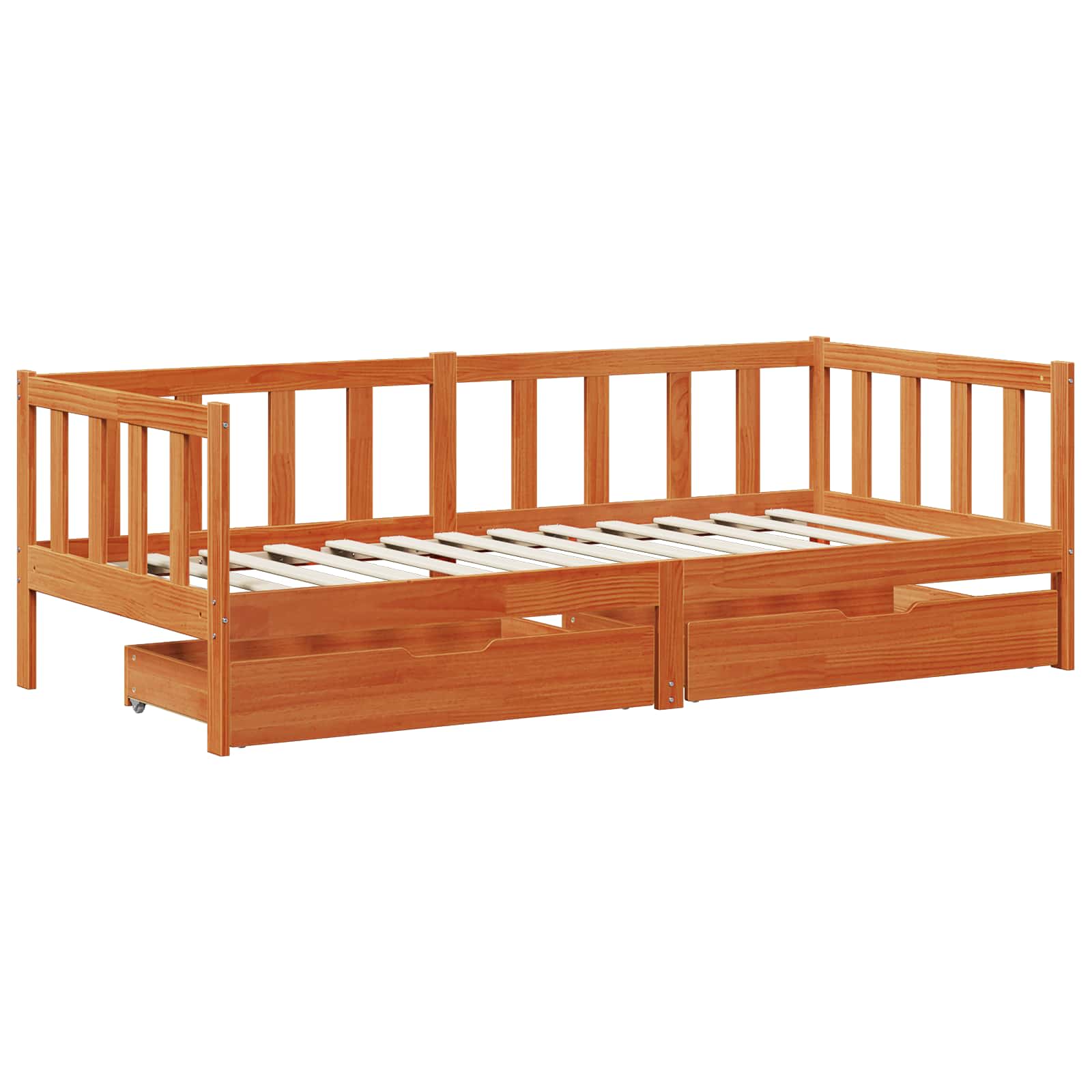 Slaapbank met hoofdeinde 3 pcs Wasbruin Massief Vurenhout
