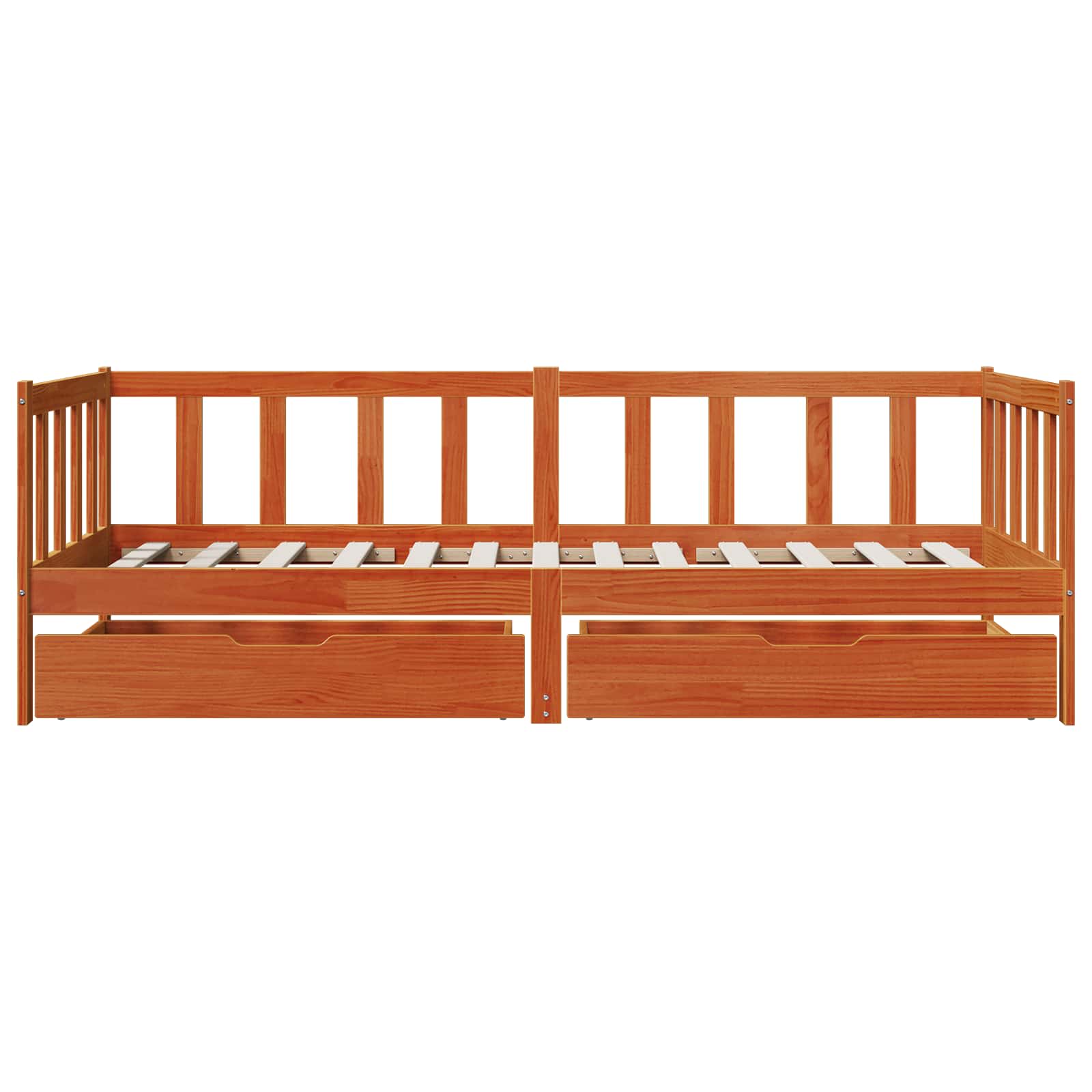 Slaapbank met hoofdeinde 3 pcs Wasbruin Massief Vurenhout