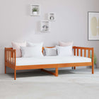 Daybed with mattress and headboard Wax Brown and white 90 x 200 cm