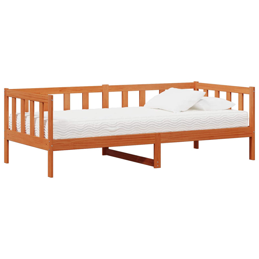 Dagtbed met matras met hoofdeinde Wach Bruin en Wit 90 x 200 cm