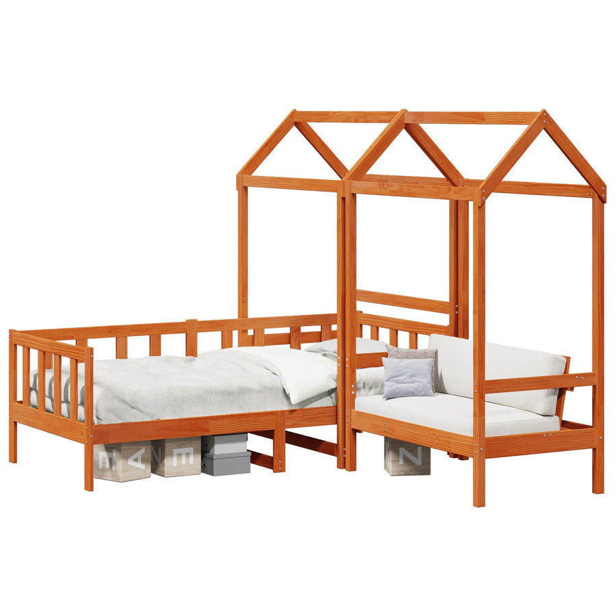 Dagbed Set 3 pcs Wasbruin Massief grenenhout