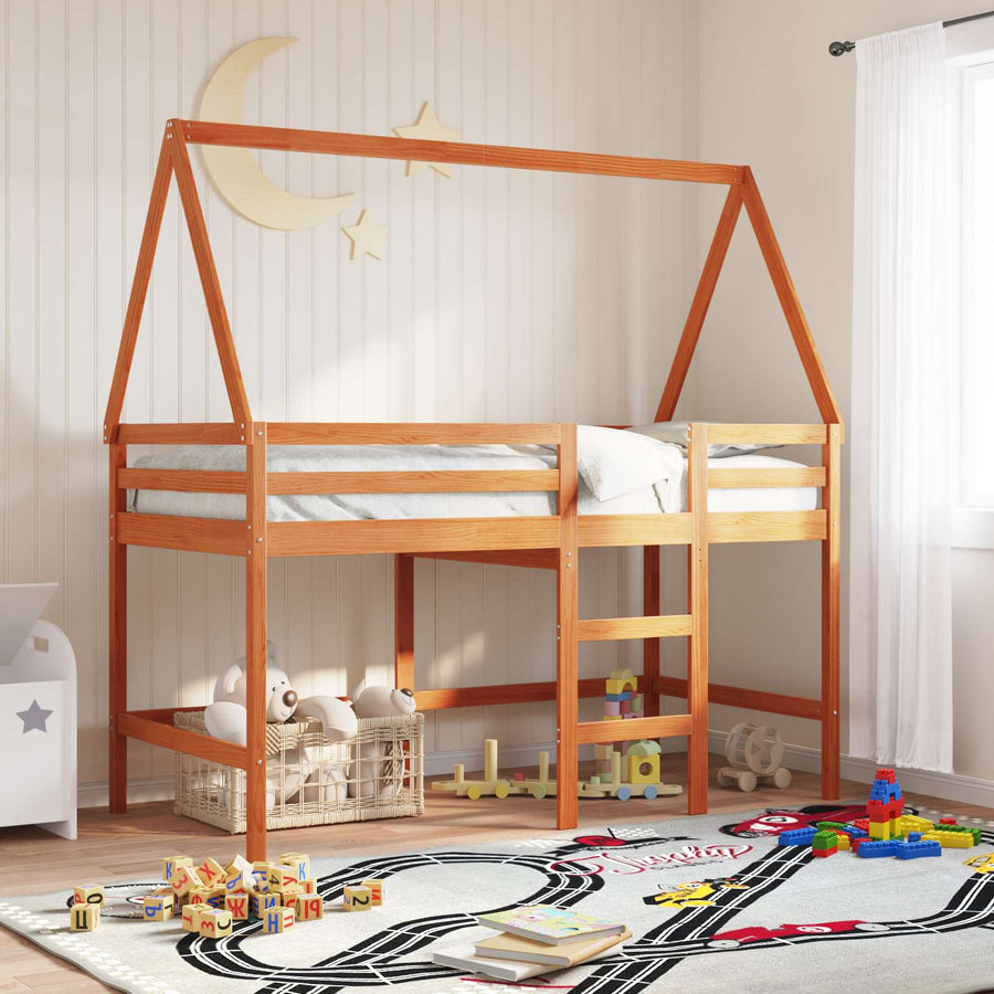 Hoogslaper bedframe Waskleur Bruin 90 x 190 cm