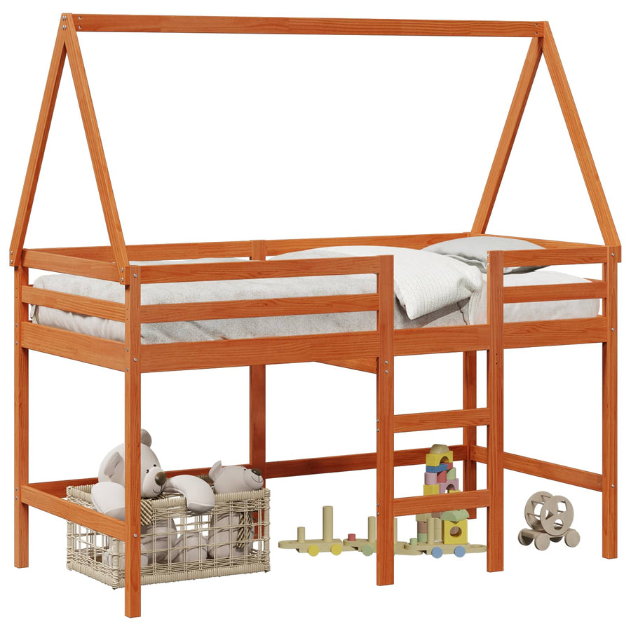 Hoogslaper bedframe Waskleur Bruin 90 x 190 cm