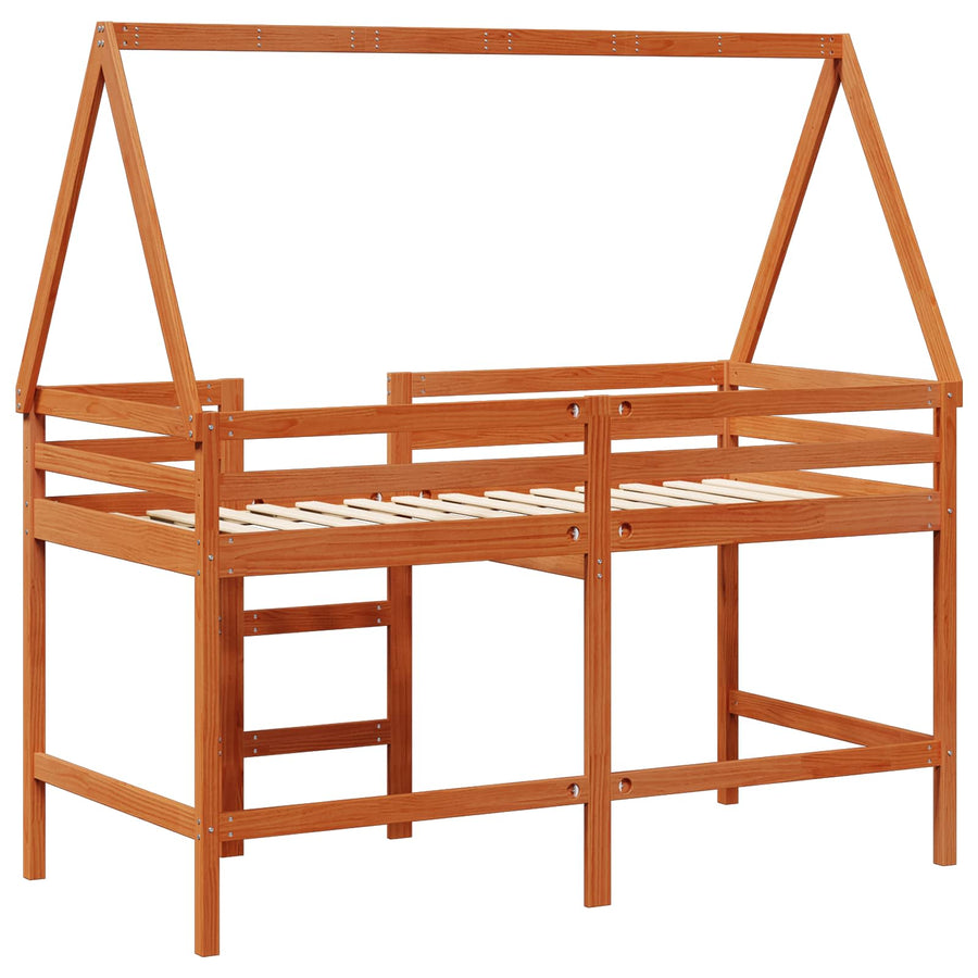 Hoogslaper bedframe Waskleur Bruin 90 x 190 cm